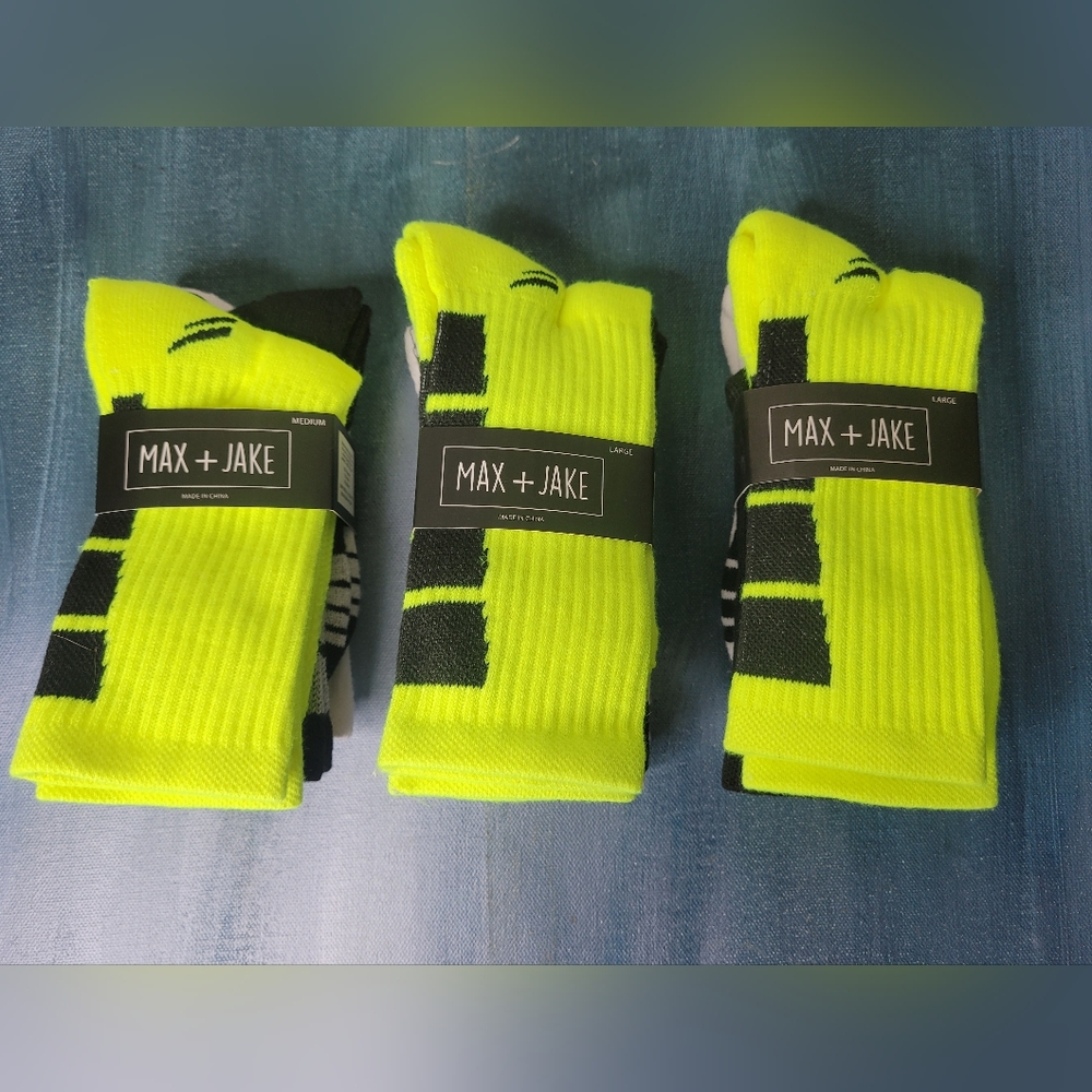 Max + Jake Kid's Socks  Size Large 3 Pack Lot Of 3 New